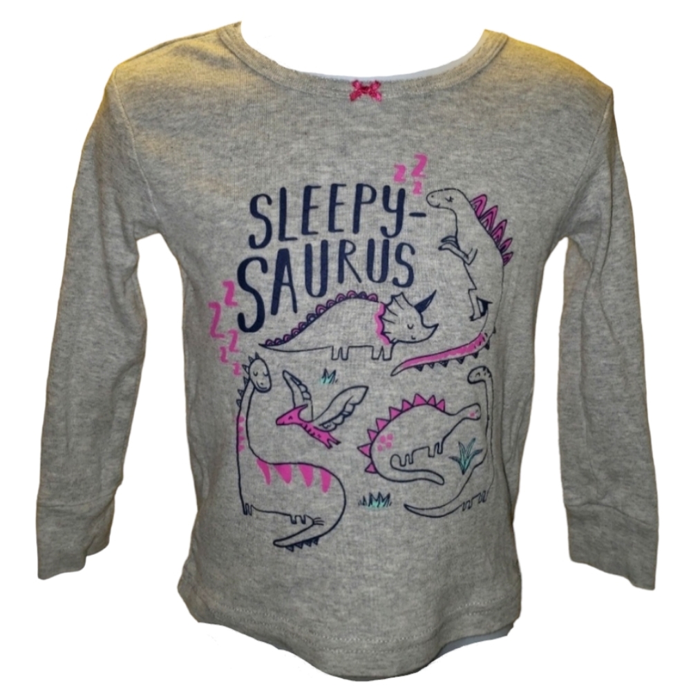 Toddler's Girl's Long Sleeve T-Shirt Sleepy Saurus